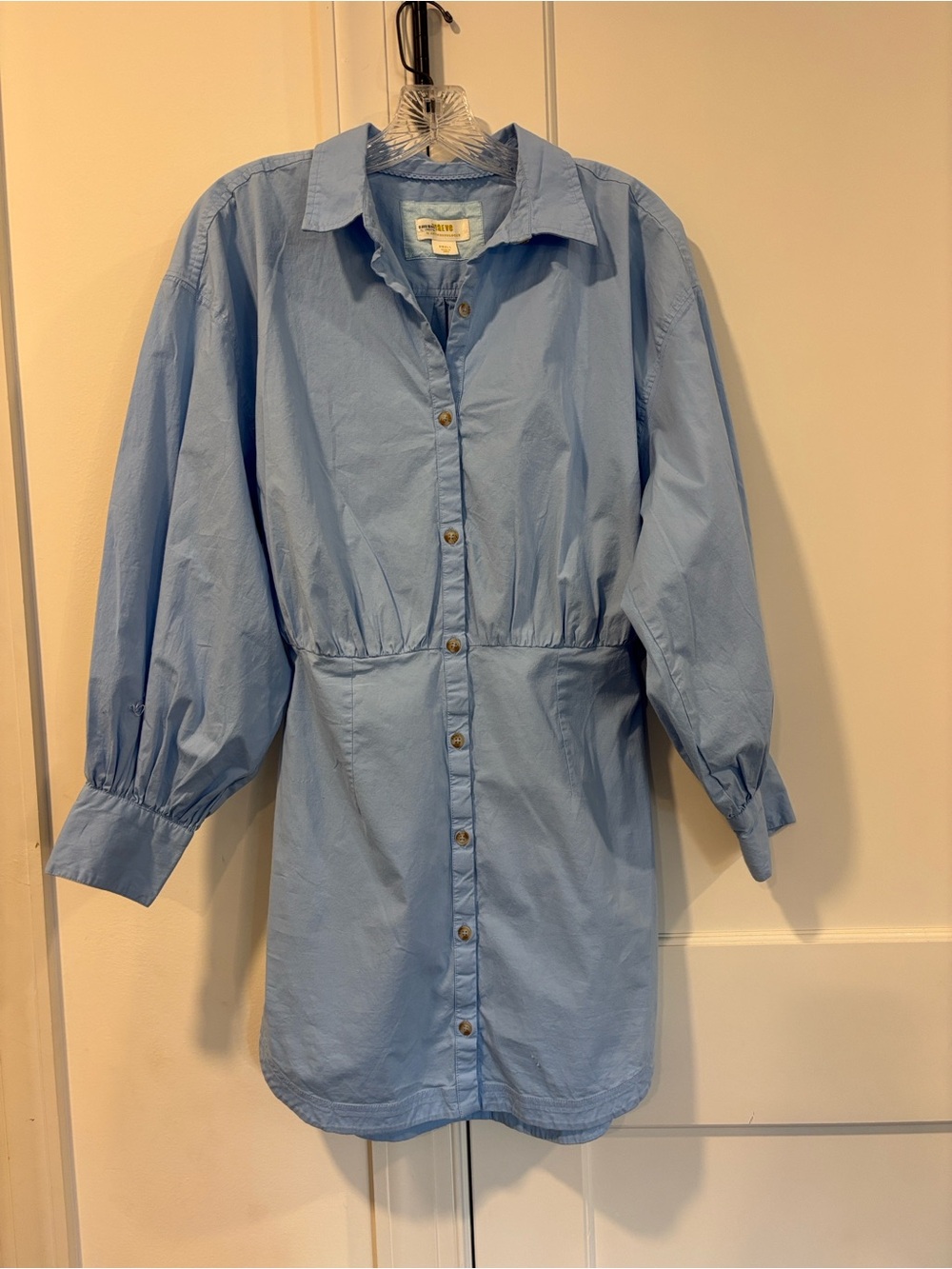 Maeve Blue Poplin Shirt Dress